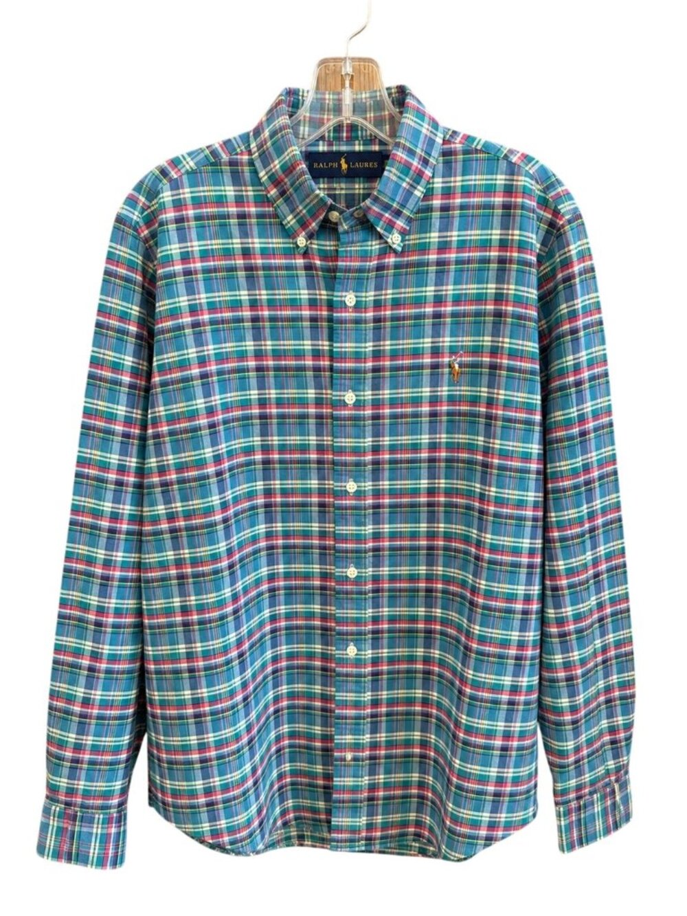 Ralph Lauren Mens Plaid Button-Down Shirt S Multicolor Cotton Classic Fit